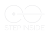 step inside logo white typo